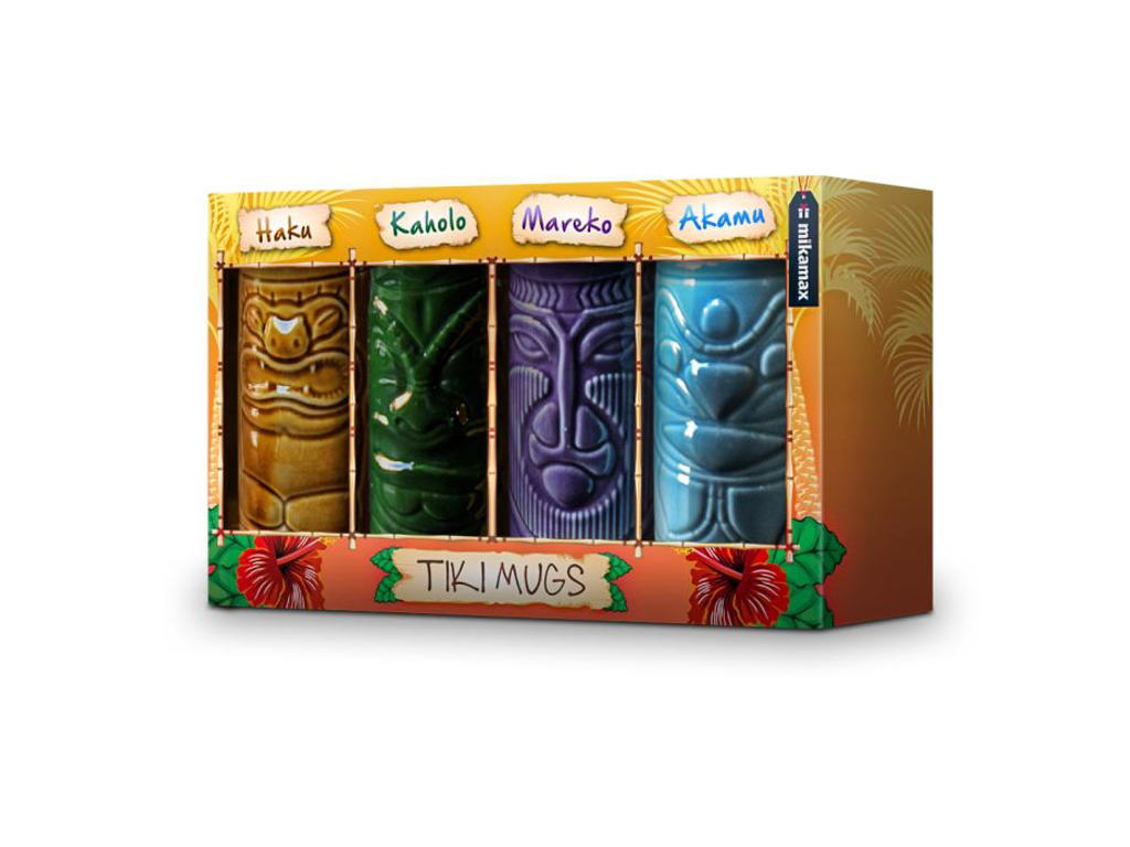 Tiki Mugs Sæt 4 stk