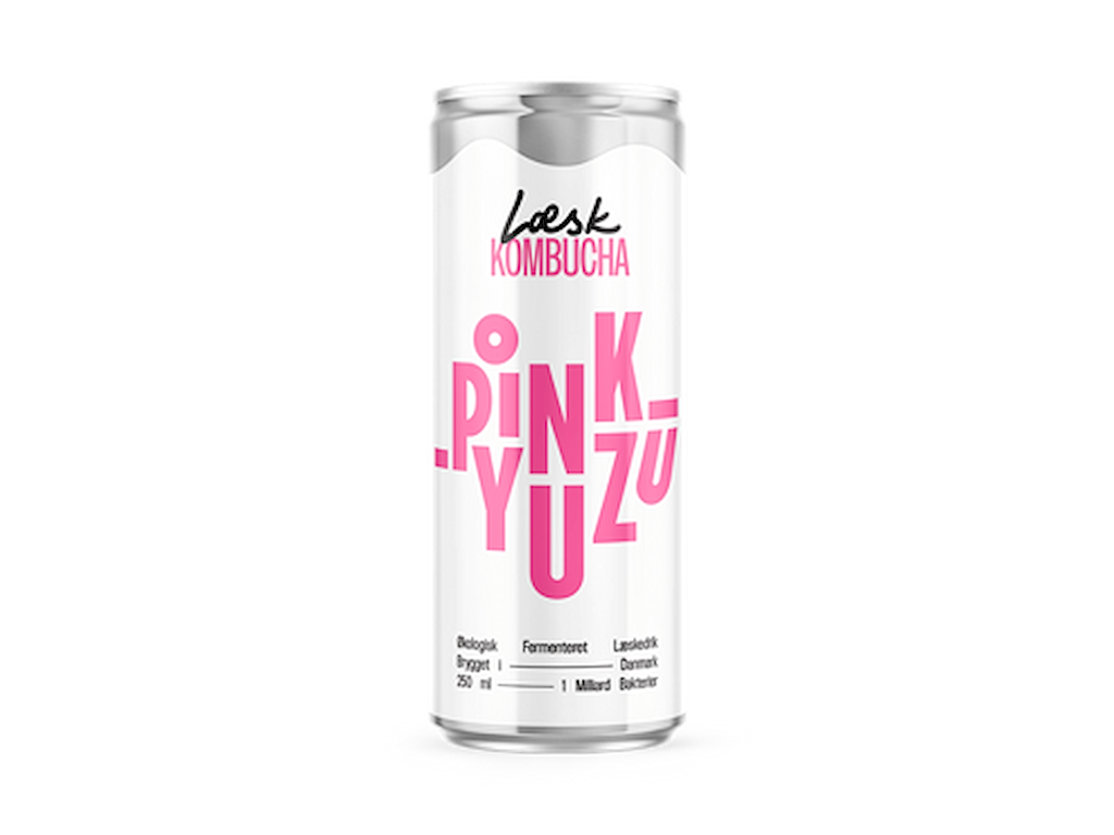 LÆSK Pink Yuzu Kombucha Økologisk 24 stk. 25 cl