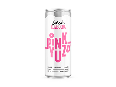 LÆSK Pink Yuzu Kombucha Økologisk 24 stk. 25 cl