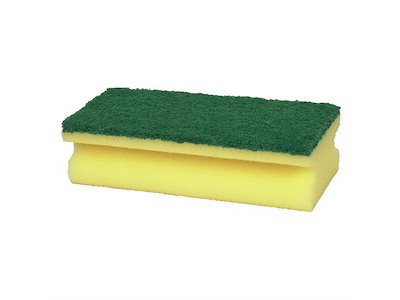 Skuresvamp, 15x7x5cm, grøn, nylon/polyester/polyether, grov skureeffekt, 100 pcs/ctn