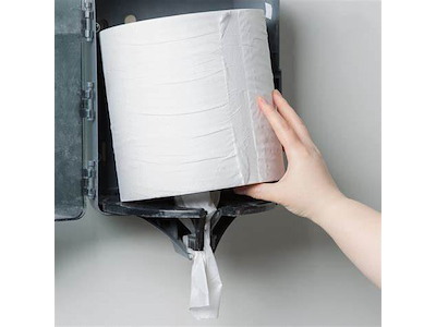 Towel roll Recycled White color centerfeed – 1 layer, 20cm, 300m, GSM 20g - 6 rl/pk
