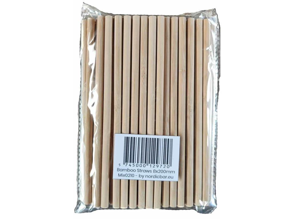 Bambus Sugerør 200x8mm 50 stk
