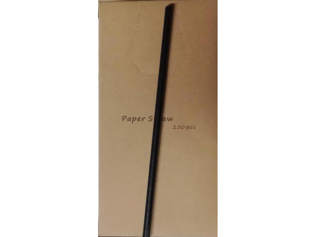 Papirsugerør Sort 250 stk 20 cm