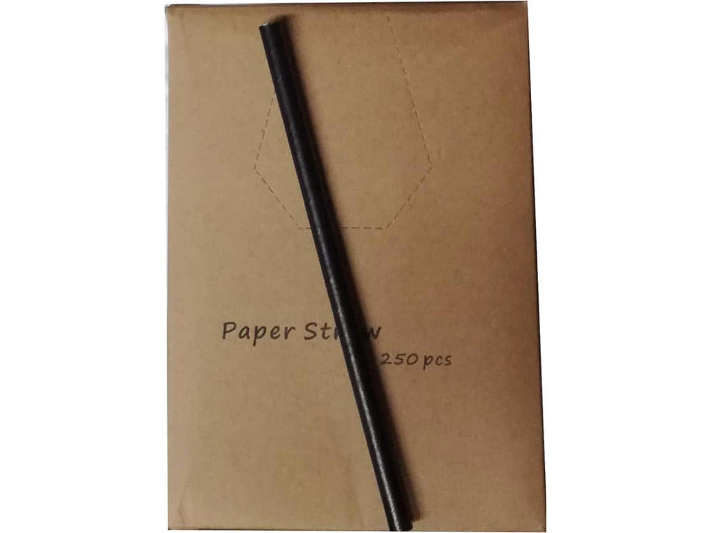 Papirsugerør Sort 250 stk 14 cm