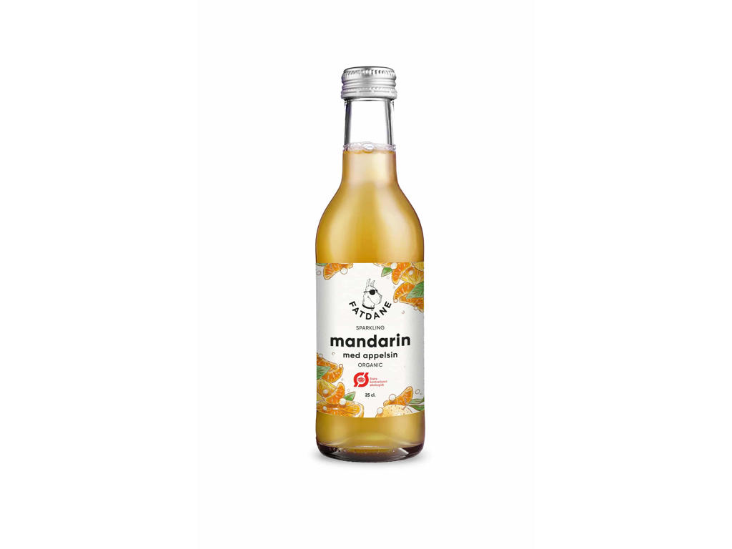 Fatdane Mandarin med Appelsin øko, 25 cl, 24 stk