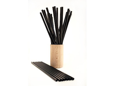 Sugerør/straw, sort, flergangsbrug/reusable, Ø7x220 mm, lige, MP/PP, 2000pcs/ctn