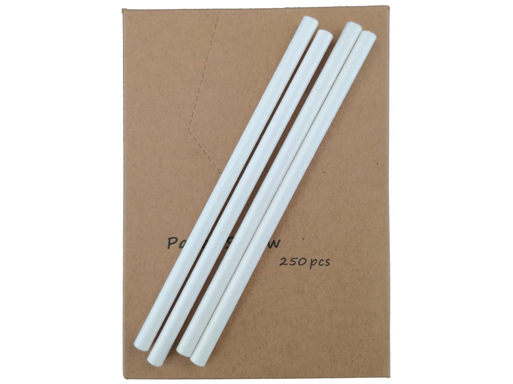 Papirsugerør Hvid 250 stk 14 cm