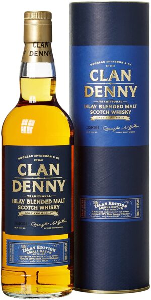 Clan Denny Islay Blended Malt Whisky, Flaske og Gaverør