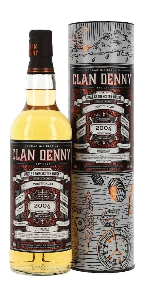 Clan Denny, Port Dundas 15 y Whisky, Flaske og gaverør