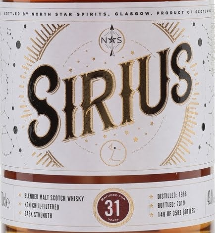 North Star Sirius 31 Year Old Whisky