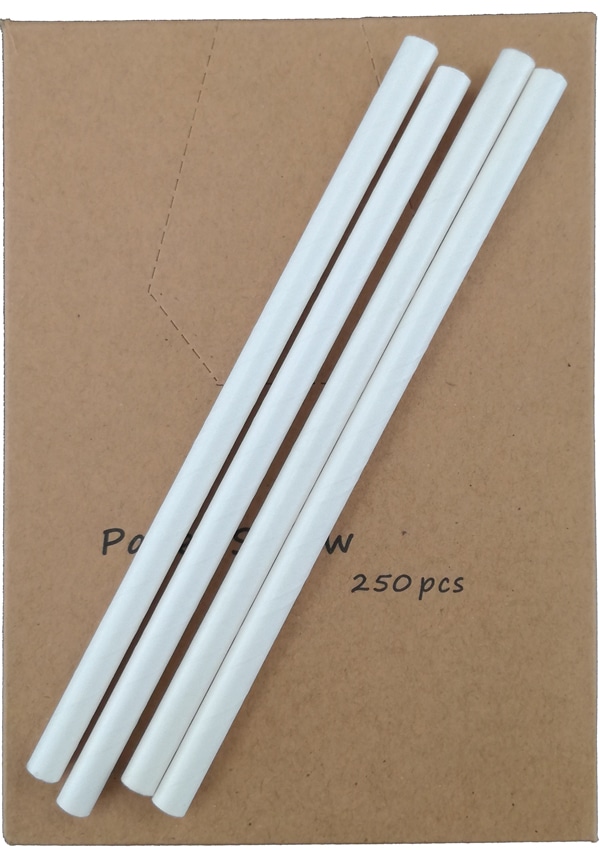 Papirsugerør Hvid 250 stk 14 cm