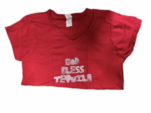 Calle 23 T-Shirt Rød "God Bless Tequila"