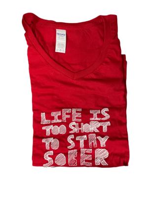 Calle 23 T-Shirt Rød "Life is too short"