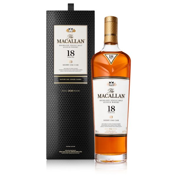 Macallan 2021 Sherry Oak 18y, Flaske og gaveæske
