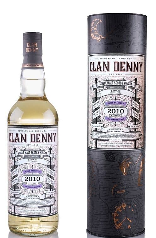 clan Denny, Ledaig 2010 10yo Whisky, Flaske og Gaverør
