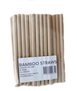 Bambus sugerør 8x150 mm (50 stk)