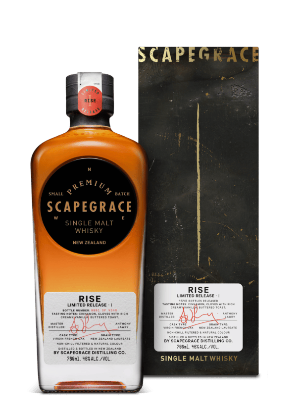 Scapegrace Single Malt Rise I, flaske og gaveæske